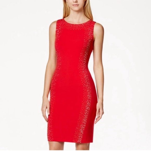 Calvin Klein Studded Bodycon Sheath Dress 14 - Picture 1 of 7